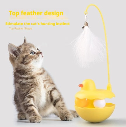 Interactive Duck Wand Cat Toy – Lightweight Resin, Removable & Washable