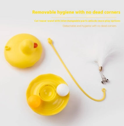 Interactive Duck Wand Cat Toy – Lightweight Resin, Removable & Washable