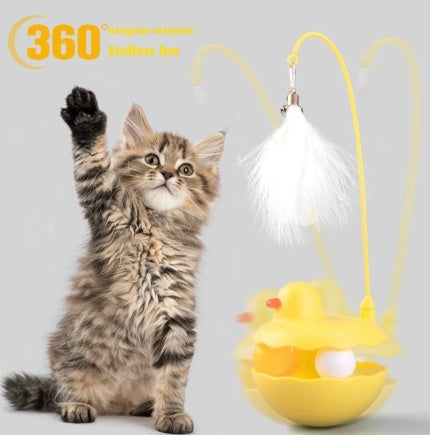 Interactive Duck Wand Cat Toy – Lightweight Resin, Removable & Washable