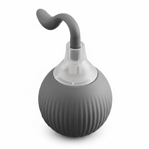 Gray bulb with a curved neck on a light gray background