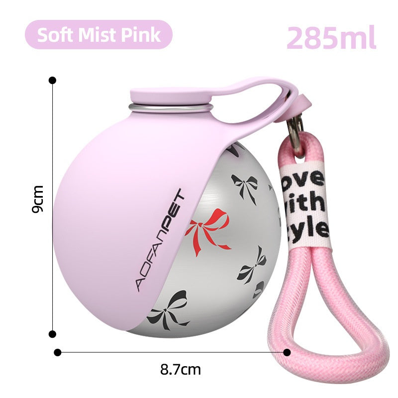 Dog Travel Water Bottle with Built-In Bowl