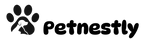Logo of Petnestly with a paw print and text on a white background