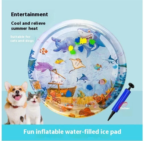 Summer Cooling Water Bed Mat for Dogs & Cats – Inflatable Ice Pad