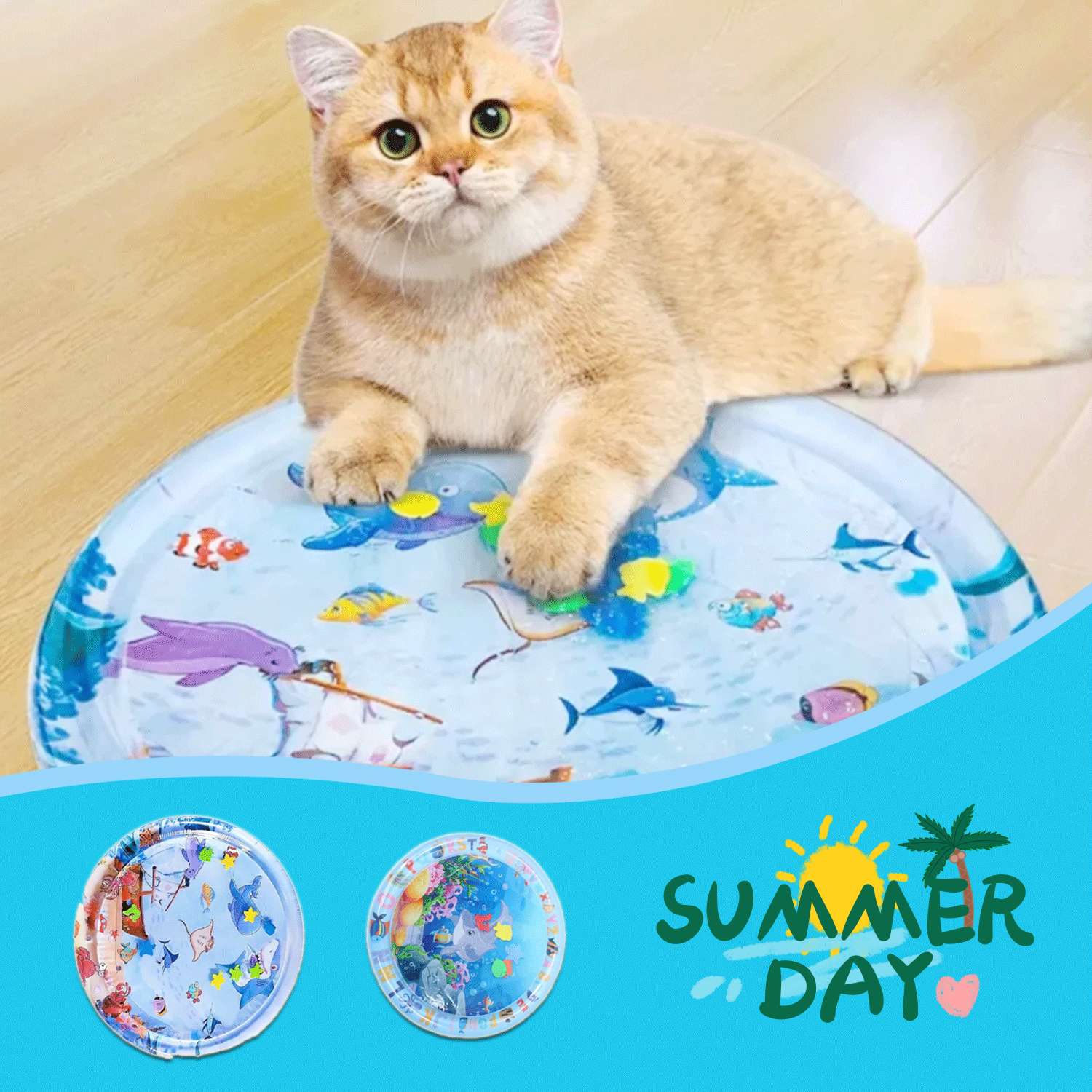 Summer Cooling Water Bed Mat for Dogs & Cats – Inflatable Ice Pad