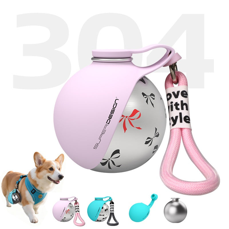 Dog Travel Water Bottle with Built-In Bowl